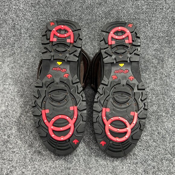 PAJAR Winter Boots Mens Size 9 Brown Leather Ice Gripper Spike Fishing Snow Cold - Picture 14 of 16